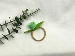 Rose Hair Band - Green, Blonde Elastic