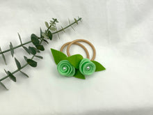 Load image into Gallery viewer, Rose Hair Band - Green, Blonde Elastic
