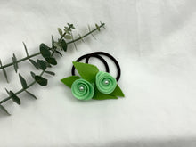 Load image into Gallery viewer, Rose Hair Band - Green, Brown Elastic
