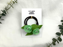 Load image into Gallery viewer, Rose Hair Band - Green, Brown Elastic
