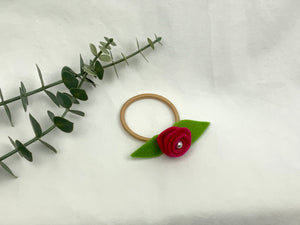 Rose Hair Band - Pink, Blonde Elastic