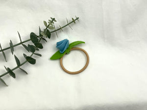 Rose Hair Band - Pastel Blue, Blonde Elastic