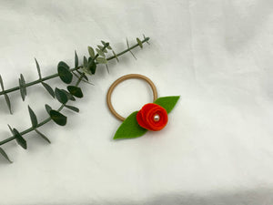 Rose Hair Band - Orange, Blonde Elastic