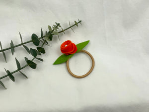 Rose Hair Band - Orange, Blonde Elastic