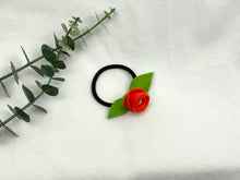 Load image into Gallery viewer, Rose Hair Band - Orange, Brown Elastic
