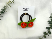 Load image into Gallery viewer, Rose Hair Band - Orange, Brown Elastic
