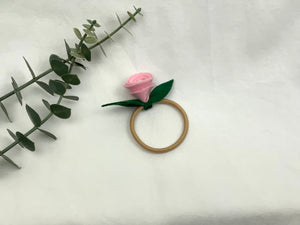 Rose Hair Band - Pastel Pink, Blonde Elastic