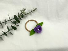 Load image into Gallery viewer, Rose Hair Band - Purple, Blonde Elastic
